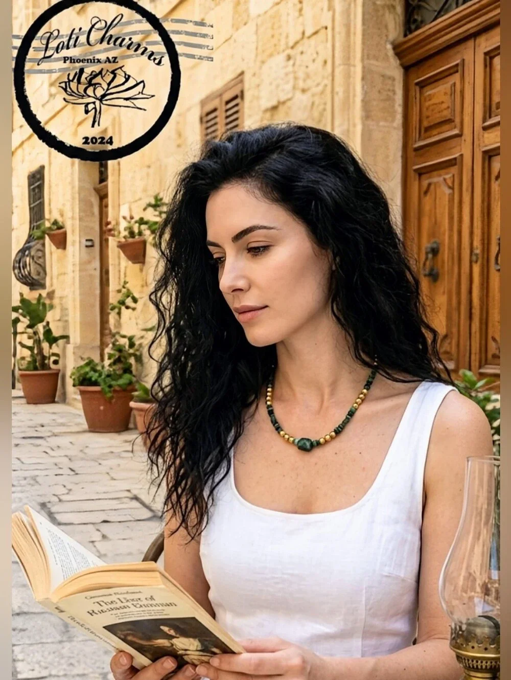 Natural Green Emerald Chips, Beads and Stones With Gold Bead Balls Necklace